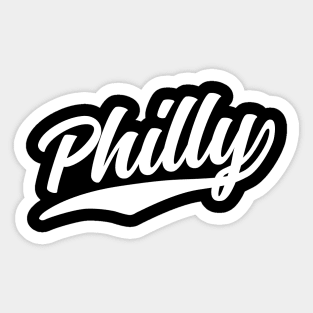 Philly Cursive White Athletic Vintage Script Sticker